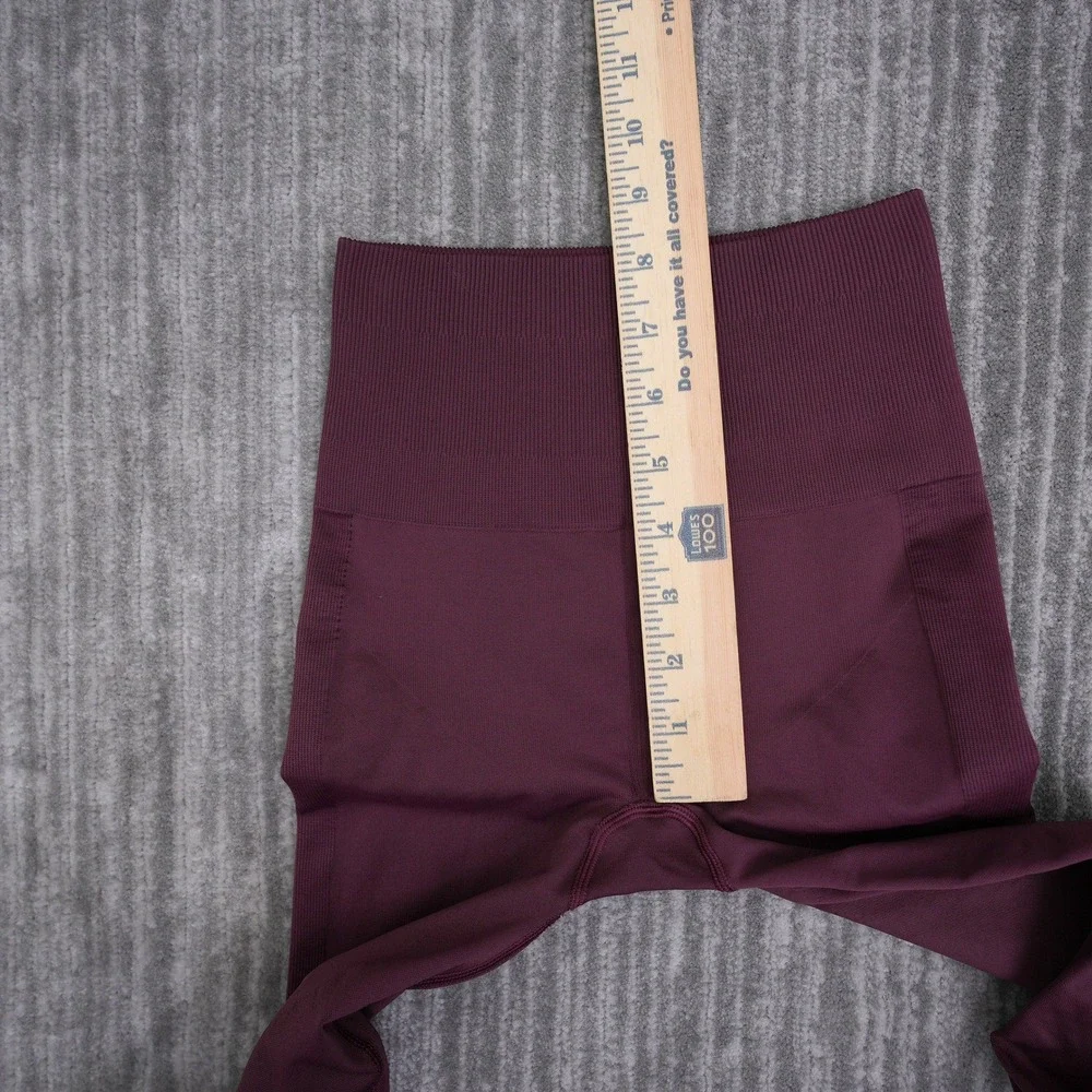 Lululemon Ebb to Street Tight 21 Burgundy Plum Seamless Mesh Leggings Womens 2